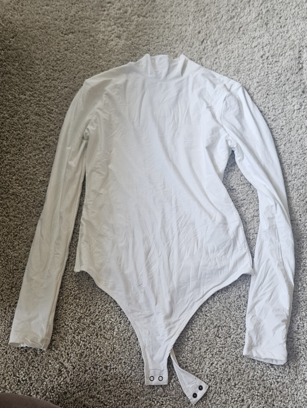 Abercrombie & Fitch White Long Sleeve Snap-Closure Bodysuit